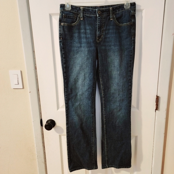 GAP Dark Wash Denim Blue Jeans Women's 8 R Classic Everyday Cute Sandblasted EUC - Picture 1 of 6
